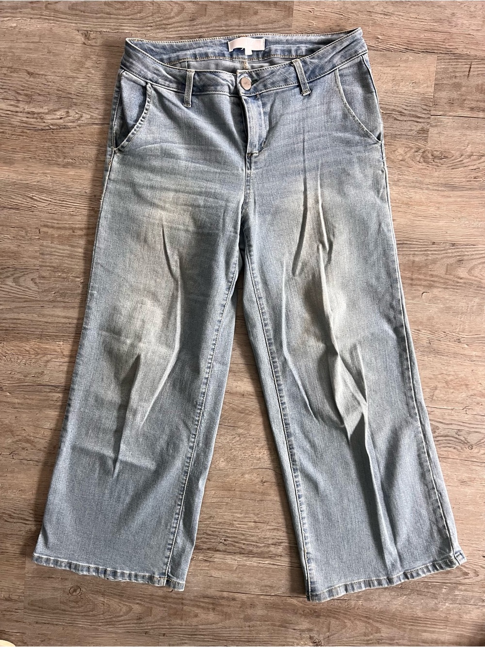 1822 Denim Light Blue Wide-Leg Jeans